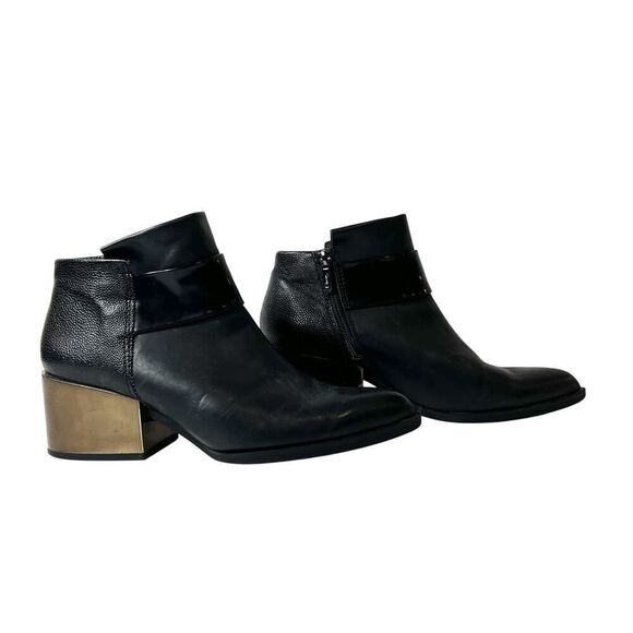 Sam Edelman Circus Womens 8 M Black Leather Comfort Casual Chunky Heel Zip Boots - Picture 2 of 11